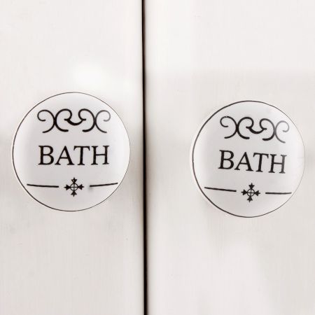 Bath Flat Ceramic Cabinet Knob